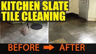 Cleaning and Sealing Kitchen Slate Tiles in Towcester [upl. by Neenahs]