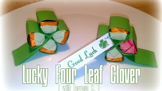 Kleeblatt aus FERRERO Küsschen basteln Anleitung DIY Lucky Four Leaf Clover [upl. by Baram]