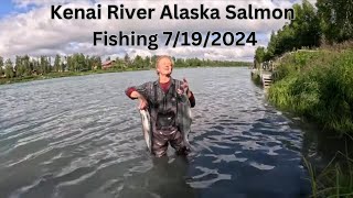 Fishing for salmon on Kenai river Alaska 7192024 [upl. by Eetnwahs]