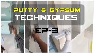 Amazing gypsum putty techniques Ep3 2 kiranconstructionguide construction puttywork [upl. by Aylad]