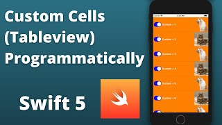 TableView Custom Cells Programmatically  Swift 5 2020 Xcode 11  iOS Development [upl. by Tevis]