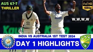 IND vs AUS Test Highlights 2024India vs Australia Test Match 2024 Highlights of Today Cricket Match [upl. by Acissehc130]