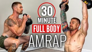 30 Minute Full Body AMRAP Kettlebells and Bodyweight [upl. by Elaynad]