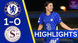 Chelsea 10 Servette  Sam Kerrs Strike Seals Top Spot In Group A  Champions League Highlights [upl. by Eduam]