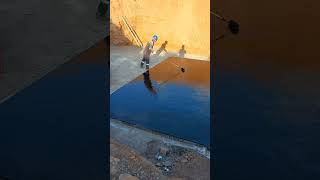 Bitumen primer application before waterproof membrane [upl. by Stace471]