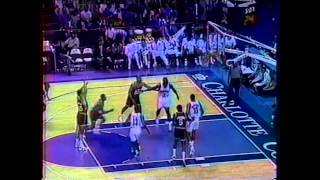 Lee Mayberry free throw putback dunk on Alonzo Mourning [upl. by Essirehs568]