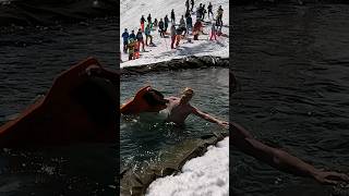 Pond Skim Alt  Water Slide Challenge Grimentz 28 skiing ski switzerland suisse schweiz [upl. by Aleda]