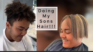 Doing My Sons Hair Smoothing Treatment  Highlights [upl. by Dyun]