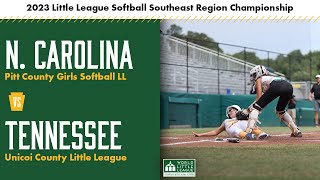 2023 Little League Softball Southeast Region Championship North Carolina vs Tennessee [upl. by Llehcar620]