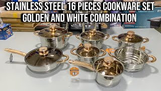 16 Pieces Cookware Set  Stainless Steel gawadarimport cookware cooking unboxing review [upl. by Ivory352]