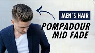 Pompadour Mid Fade Undercut for men barber style  Mens hair Summer trends [upl. by Cleary]