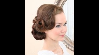 Bridal hairstyling video  vintage side do [upl. by Croom]