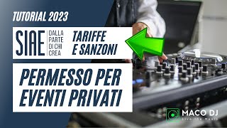 SIAE 2023 Permesso per feste private e matrimonio  Tariffe e sanzioni [upl. by Nnawtna211]