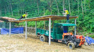 Building Truck House With Concrete Pillars And Roofing  Garage Sure To Avoid Storms [upl. by Eladnyl]