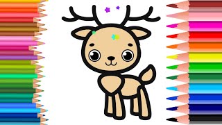 🌈How to draw a deer 🦌 [upl. by Cormick]