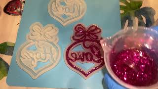 Pink Christmas ornaments using Resin [upl. by Danyluk]