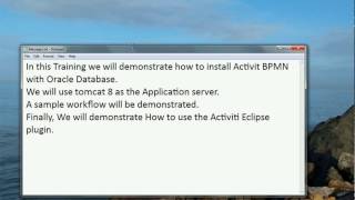 Activiti Training 1  Acitiviti 522 Introduction and Installation [upl. by Florin]