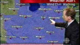 February 2008 Cold Weather  CBC Manitoba Forecast [upl. by Ardelia]