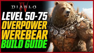 1M Pulverize Level 5075 Overpower Werebear Build Guide  Diablo 4 Season 2 Crimson Ursa Guide [upl. by Airyk]