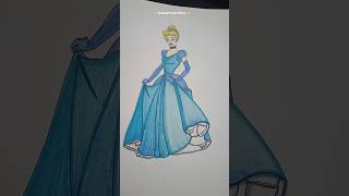 Drawing Cinderella drawing cinderella princess disney disneyprincess shorts [upl. by Linnie]