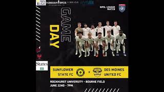 NPSL  Sunflower State FC vs Des Moines United [upl. by Calvin]