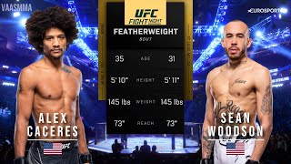 ALEX CACERES VS SEAN WOODSON FULL FIGHT UFC ON ESPN 56 [upl. by Yekcin]