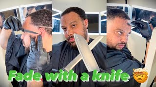 Fade with a KNIFE 🔪  Bestest Barber [upl. by Nnyla]