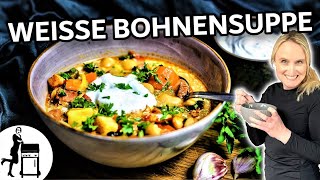 Weiße Bohnensuppe mit Speck  Die Frau am Grill [upl. by Marlee]