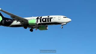 Flair Airlines Boeing 737 MAX 8 Plane Landing at Toronto Pearson Airport from Las Vegas aviation [upl. by Callista469]