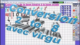 Tuto 16systèmes de numération conversion binaire octalevirgمن القاعدة الثنائية الى الثمانية [upl. by Nyltiak]