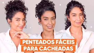 3 PENTEADOS FÃCEIS PRA CABELO CACHEADO CURTO  JULIANA LOUISE [upl. by Eidson45]