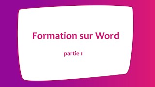 Formation sur Word AQUOPS  1 [upl. by Akiemahs866]