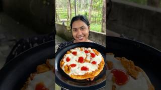 Paratha pizza 🍕 last twist 🤣 food trendingshorts [upl. by Grew]