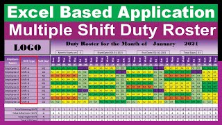 258How to Create Automated Multiple Shift Duty Roster in Excel 2022 [upl. by Iinden]