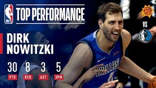 Dirk Nowitzki Drops 30 Points in FINAL Home Game  April 9 2019 [upl. by Dorey903]