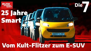 Vom KultFlitzer zum ElektroSUV 25 Jahre Smart  auto motor und sport [upl. by Airdnat]