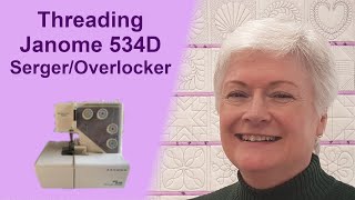 Janome 534D SergerOverlocker  Threading [upl. by Nylaehs]