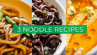 3 quick plantbased noodle recipes to SLURP TODAY [upl. by Herald]