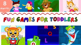 Fun Toddler Learning Games  Puzzles Letter Searching amp Join the Dots for Kids [upl. by Jacobs]