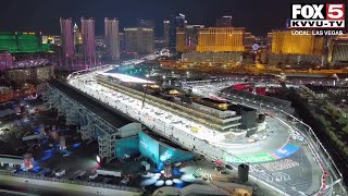 A look at pit building track ahead of F1 Las Vegas Grand Prix [upl. by Anawik]