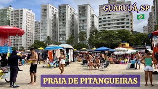 Praia de Pitangueiras no Guarujá São Paulo no feriadão [upl. by Felicdad]