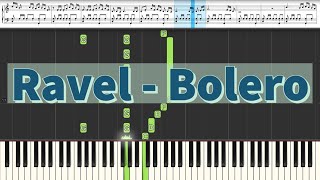 Ravel  Bolero  Synthesia Piano Tutorial [upl. by Sager]