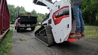 making mulch beds with the bobcat mt 100 [upl. by Annahsohs]