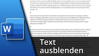 Word Text ausblenden  Word ausgeblendeten Text anzeigen ✅ Tutorial [upl. by Suiradal994]