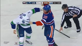 Kevin Bieksa vs Ryan Jones Jan 21 2014 [upl. by Lamek]