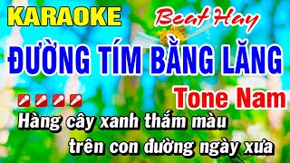 Karaoke Đường Tím Bằng Lăng Tone Nam Beat Hay Nhạc Sống  Hoài Phong Organ [upl. by Endaira609]