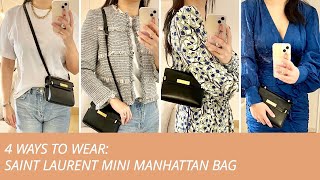 SAINT LAURENT MINI MANHATTAN BAG  Mod Shots amp Styling Options [upl. by Sunday279]