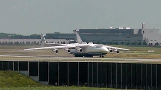 Antonov AN225 Worlds largest aircraft at LeipzigHalle airport [upl. by Shreve184]