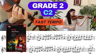 Grade 2  C2 quotBlack Cat Ragquot ABRSM Violin 2024  Fast Tempo 132 bpm with Sheet Music [upl. by Bloomer795]