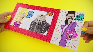 Despicable Me 3 Animated Card with Balthazar Gru Valerie Da Vinci  Window Slider Card Tutorial [upl. by Krik]